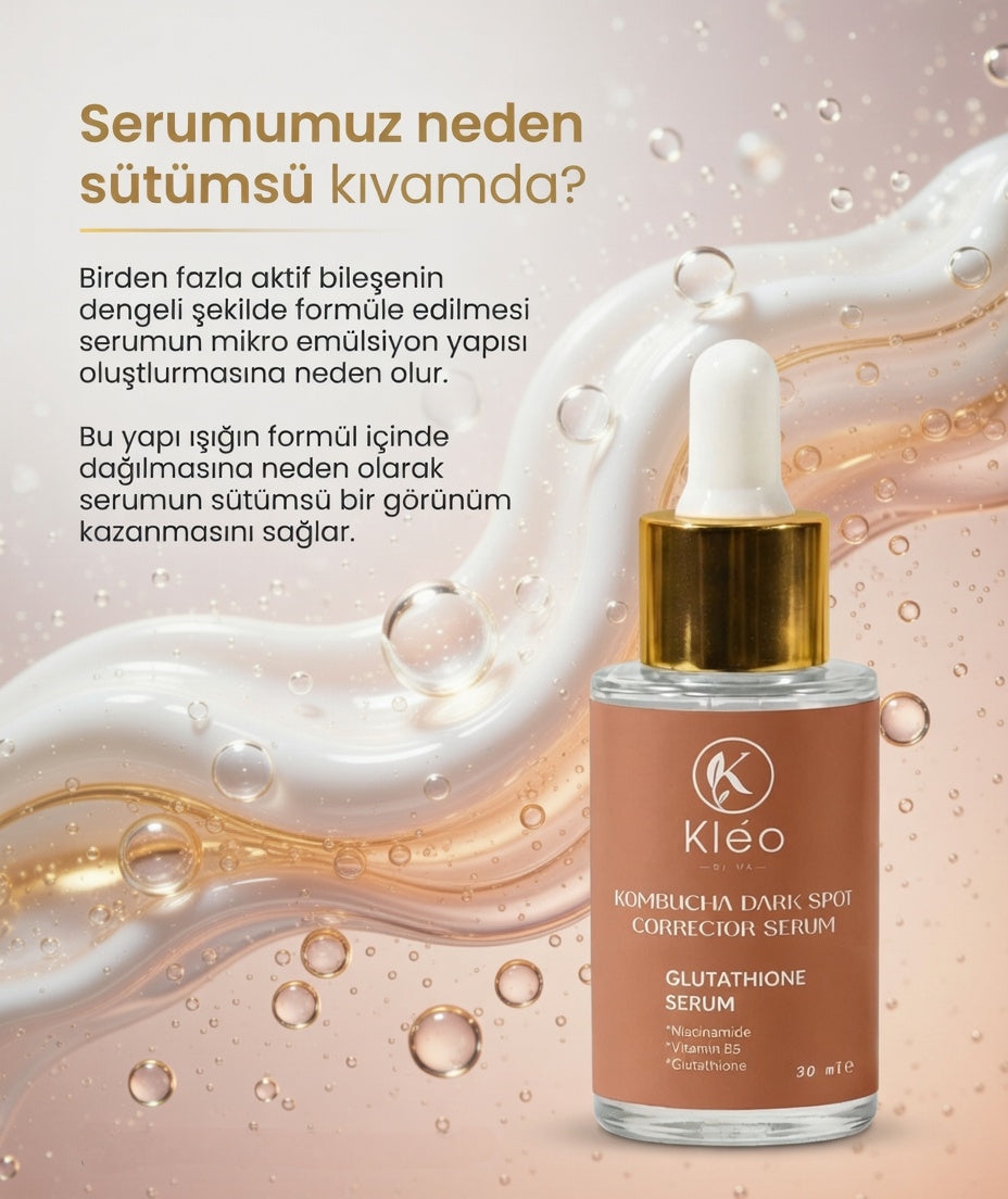 Kléo By MK Kombucha Dark Spot Corrector Serum – Leke Karşıtı, Ton Eşitleyici ve Aydınlatıcı Cilt Bakımı (30 ml)
