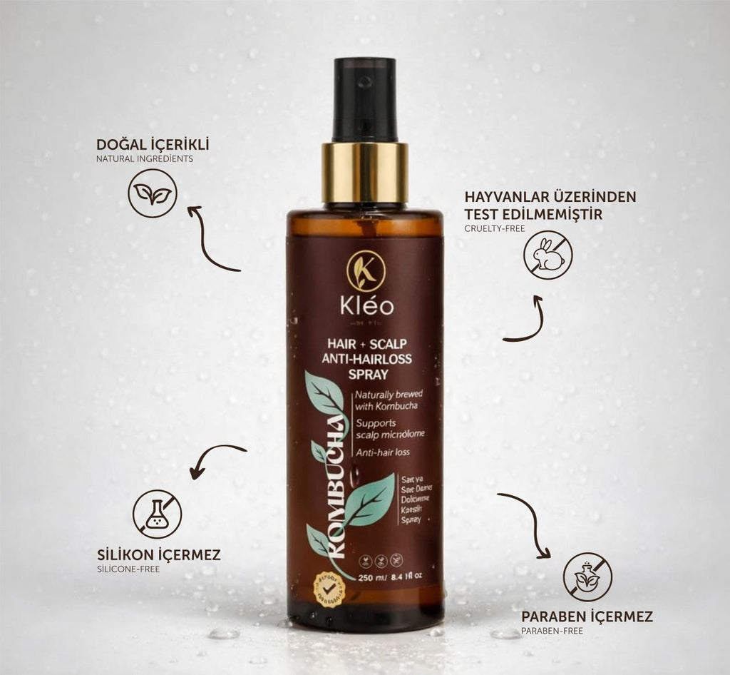 Kléo By MK Kombucha Özlü Saç Spreyi – Dökülme Karşıtı, Gürleştirici ve Besleyici Bakım