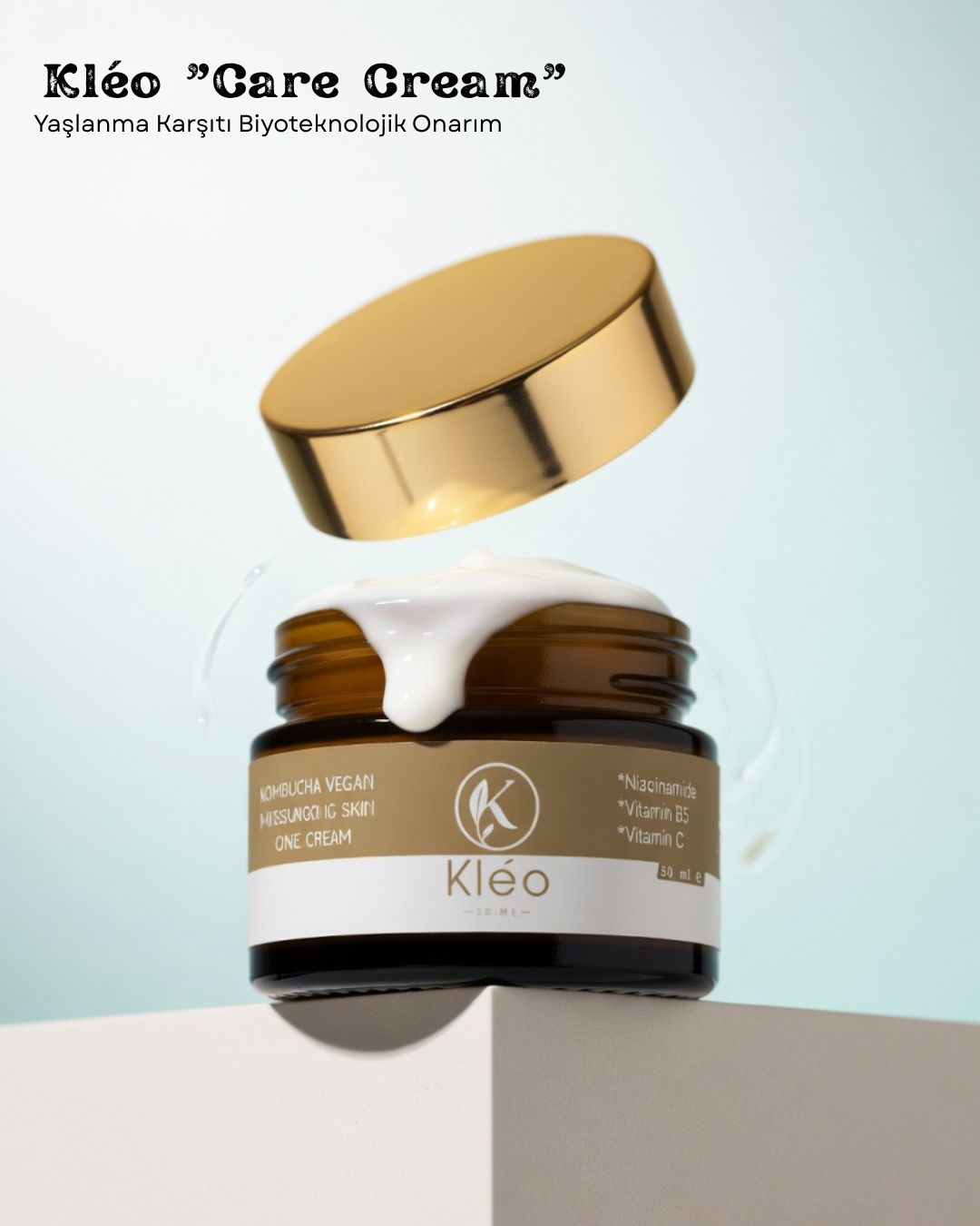 Kléo By MK Kombucha Moisturizing Cream – Yoğun Nemlendirici, Bariyer Onarıcı ve Canlandırıcı Bakım Kremi( 50 ml )
